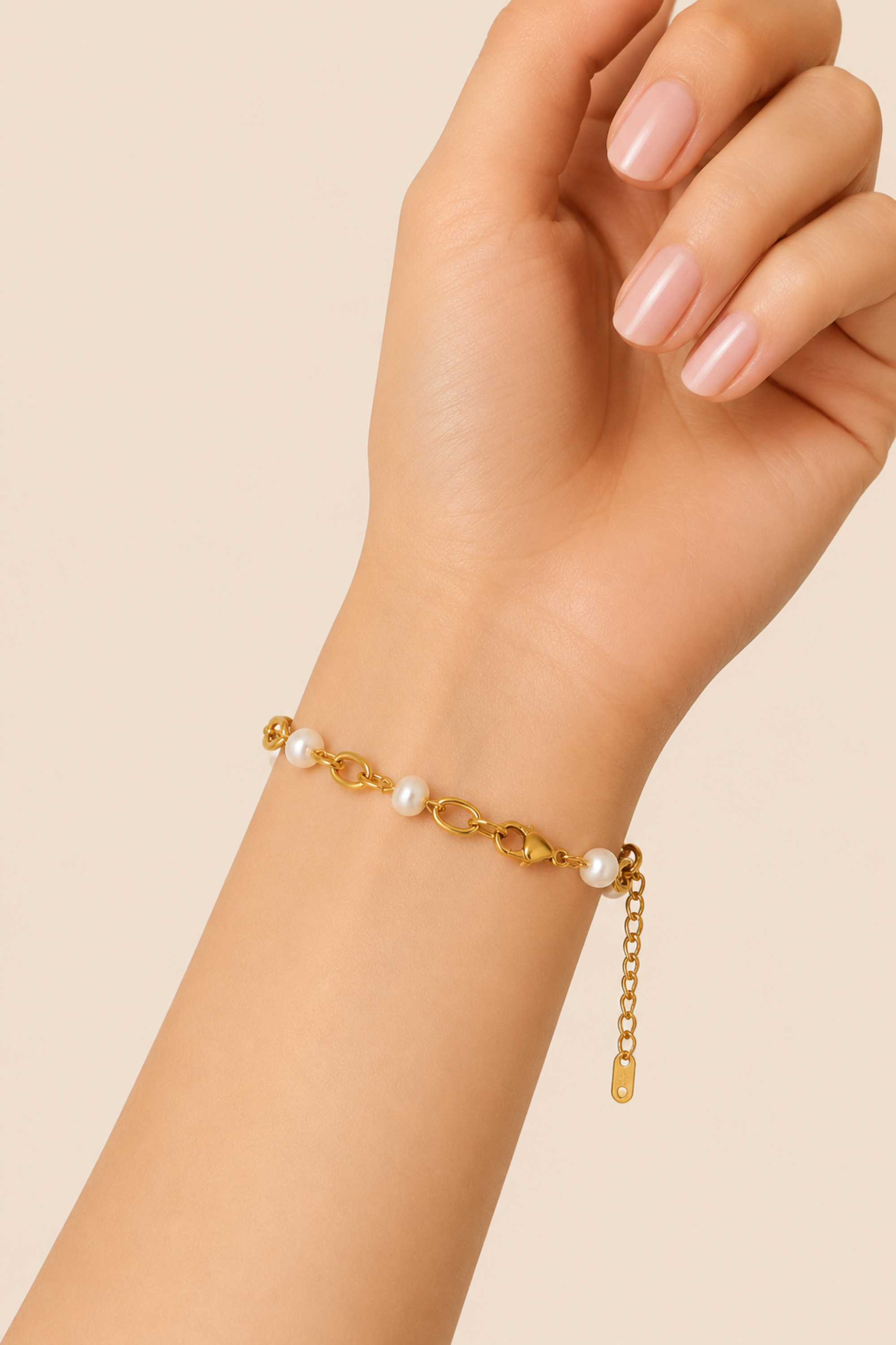 Golden Pearl Link Bracelet