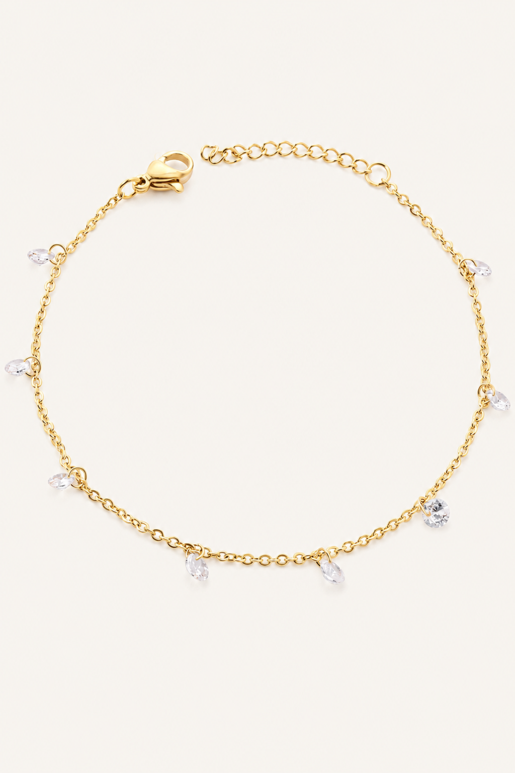 Golden Crystal Drop Bracelet
