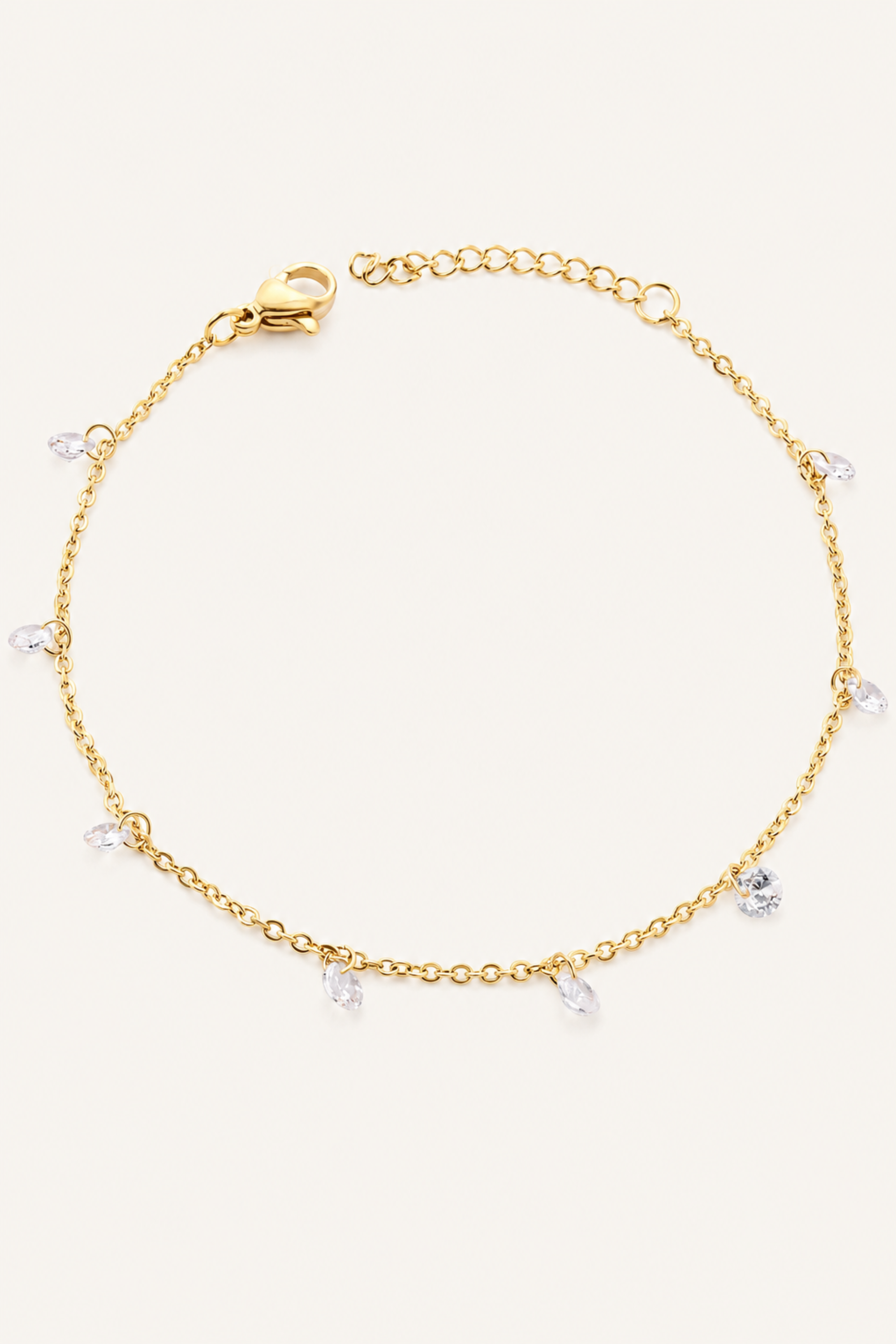 Golden Crystal Drop Bracelet