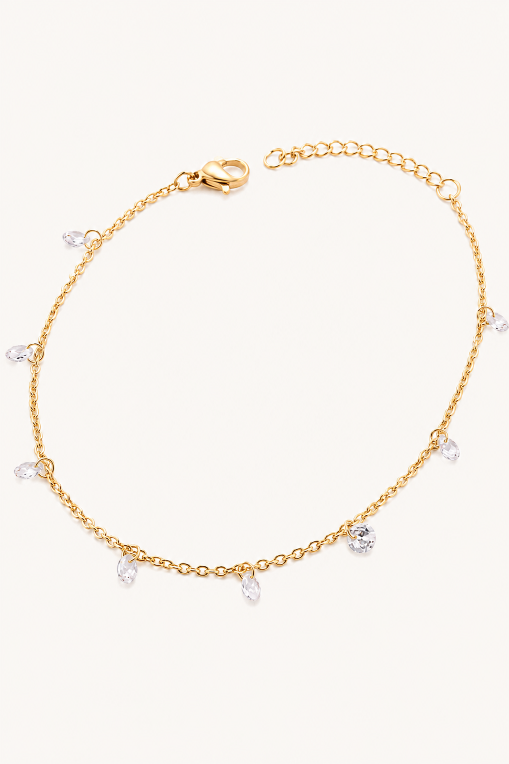 Golden Crystal Drop Bracelet