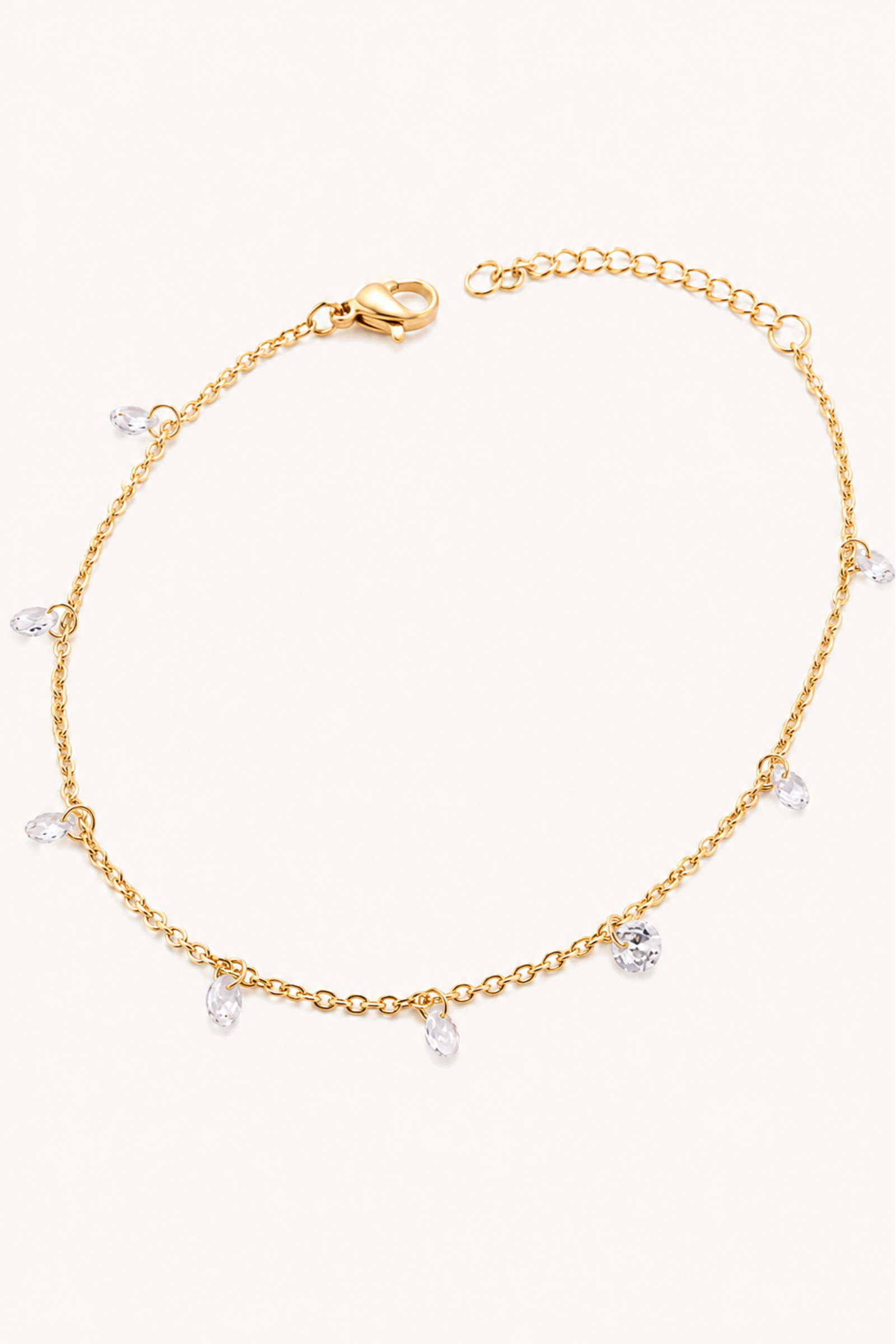 Golden Crystal Drop Bracelet