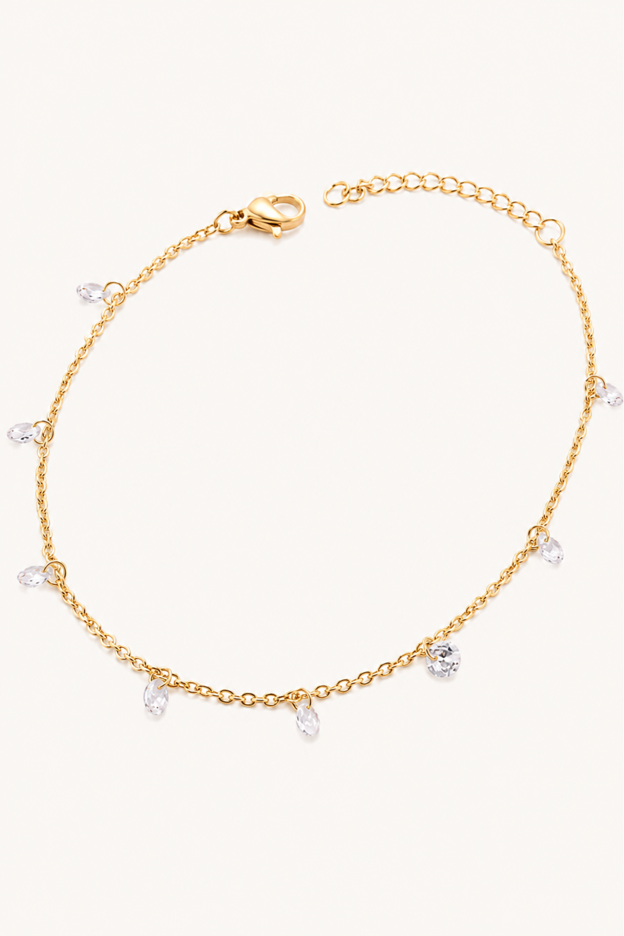 Golden Crystal Drop Bracelet