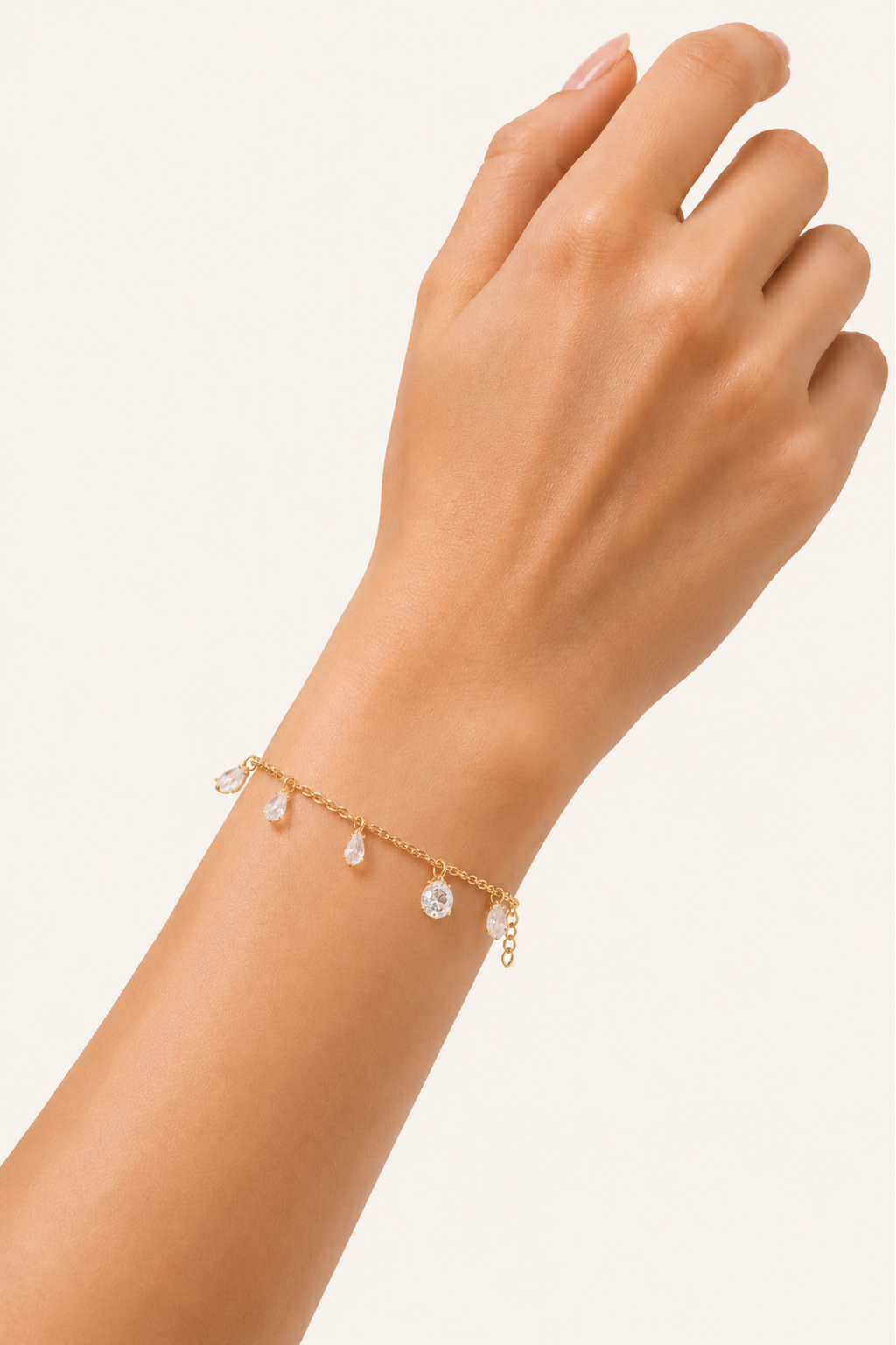 Golden Crystal Drop Bracelet