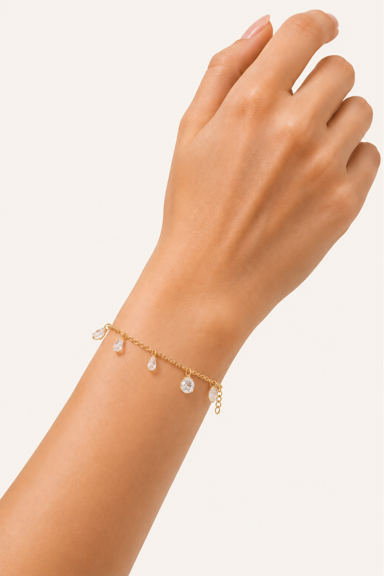 Golden Crystal Drop Bracelet