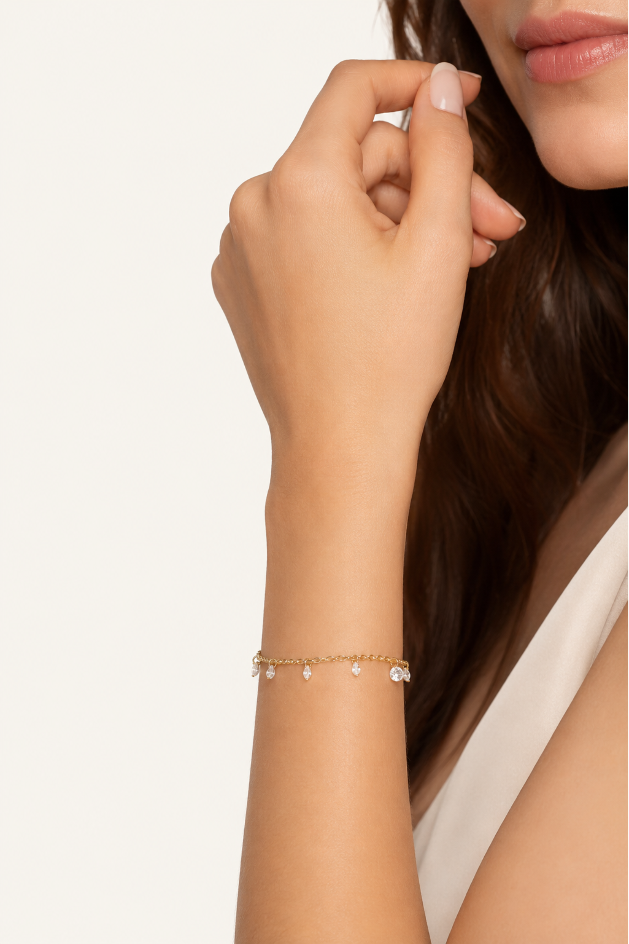 Golden Crystal Drop Bracelet