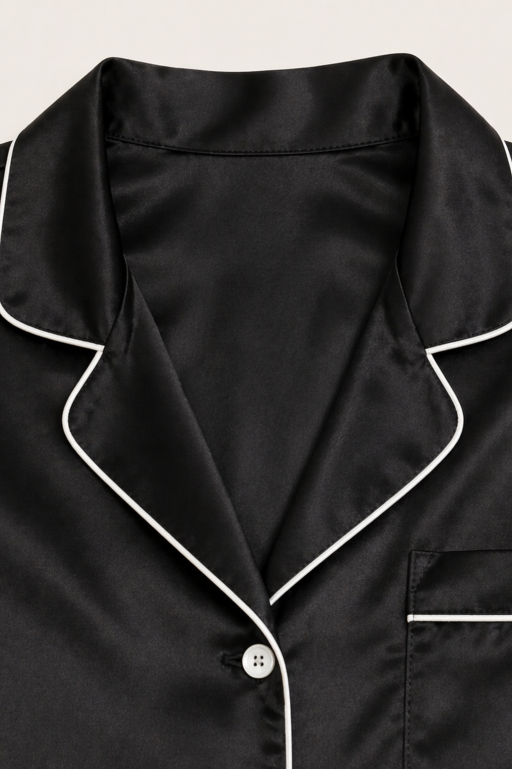 Black Satin Pyjama Set