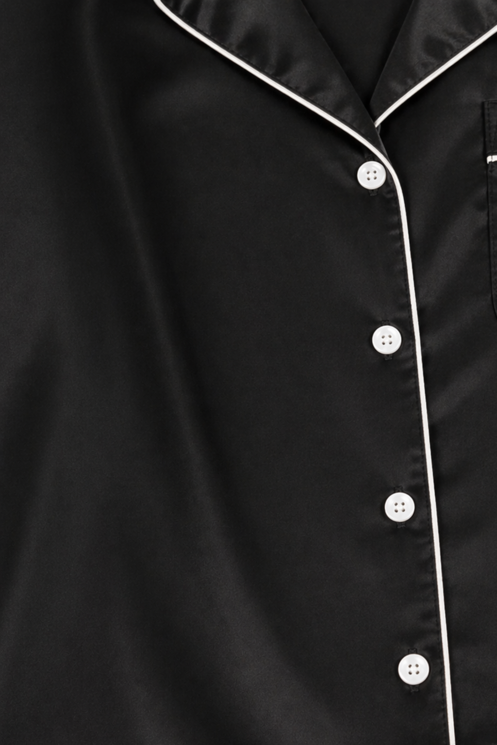 Black Satin Pyjama Set