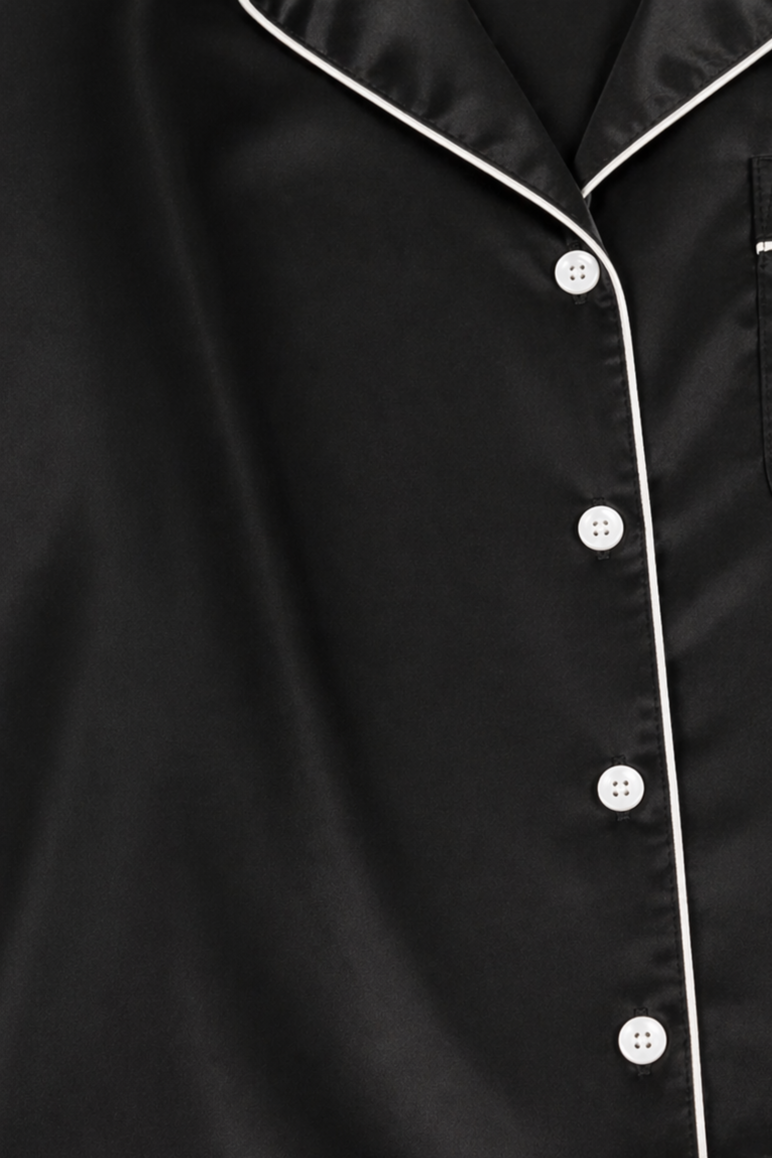 Black Satin Pyjama Set