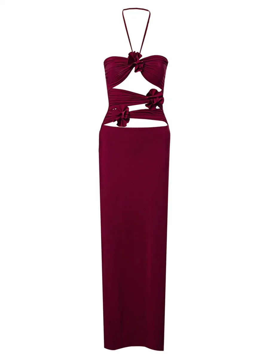 Cut Out Halter Maxi Dress