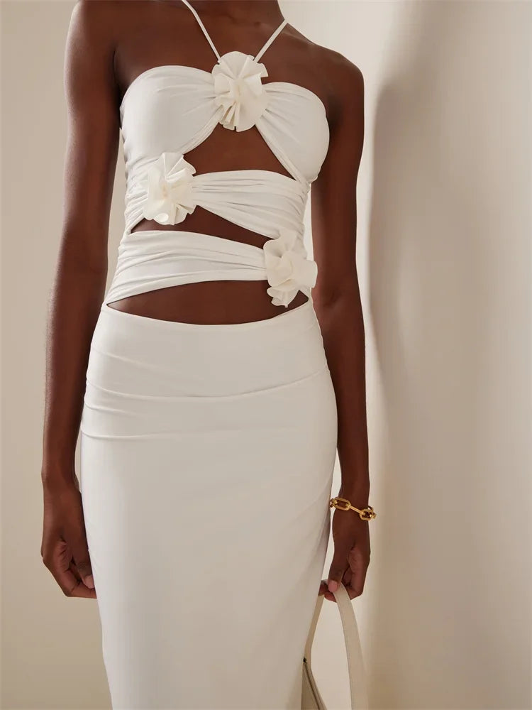 Cut Out Halter Maxi Dress