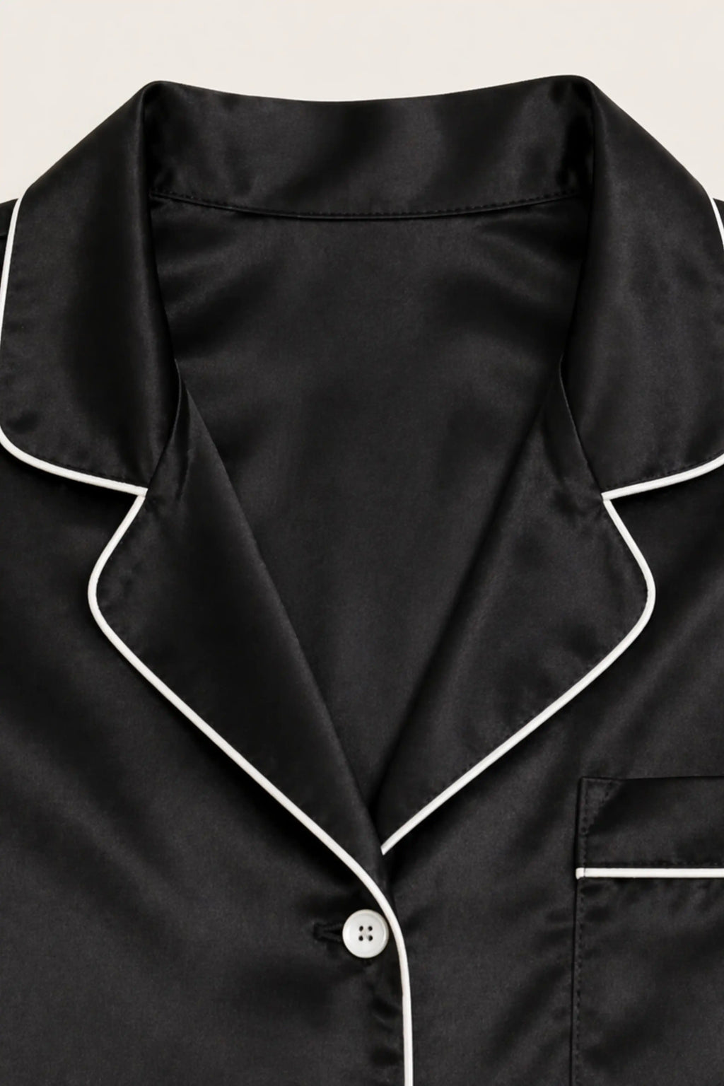 Black Satin Pyjama Set