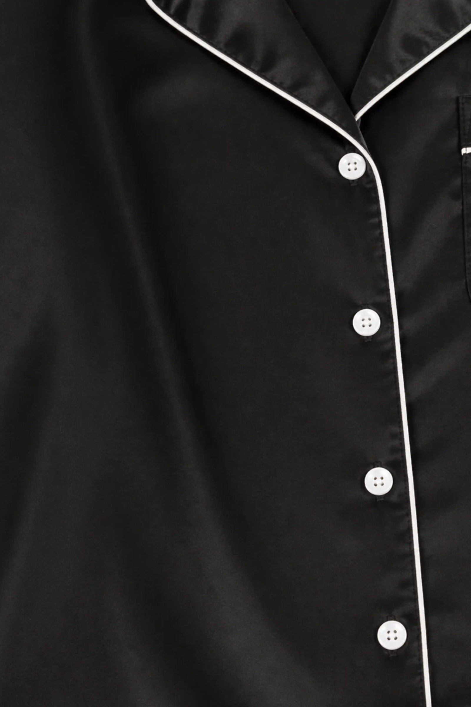 Black Satin Pyjama Set